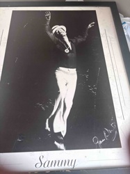 Framed Sammy Davis Jr. Black and White Print with Autograph