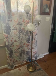 Mid-Century Modern Brass Three-Globe Floor Lamp