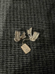 Vintage Rhinestone Brooches/Dress Clips with Original Tag