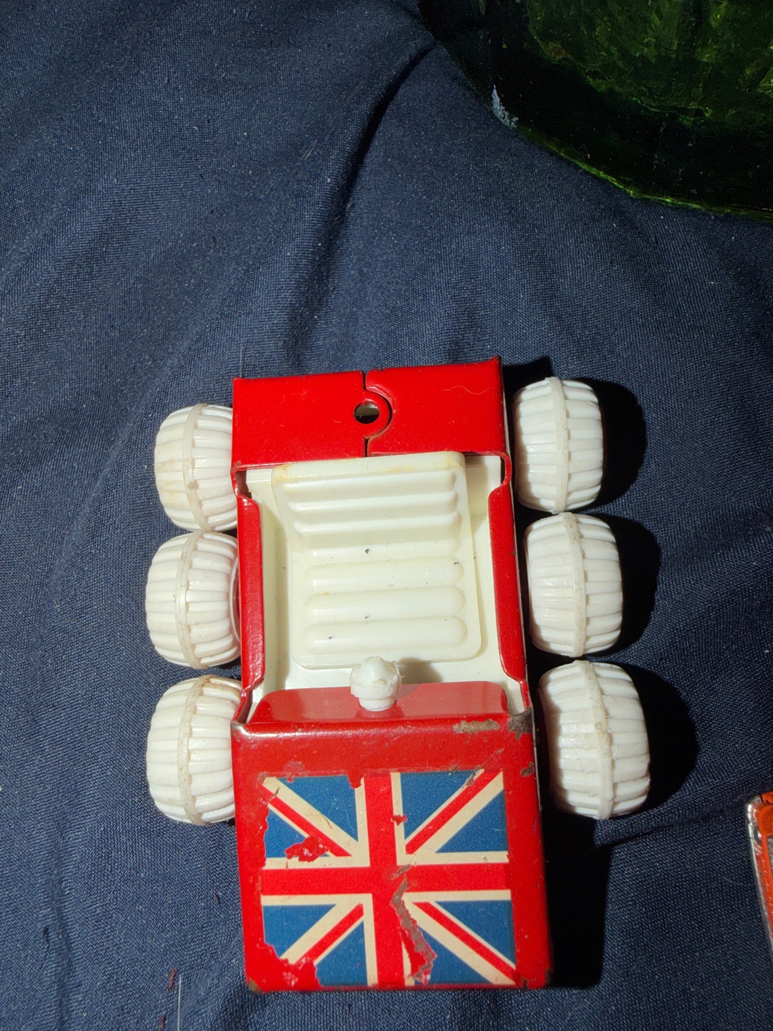 Submitted photo of Vintage toy car with Union Jack motif (unauthenticated)