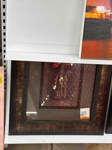 Framed Abstract Still Life Print in Ornate Faux-Antique Frame