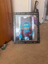 Framed 'Burning Bridges' Monster Artwork