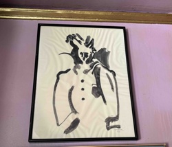 Framed Ink Wash Style Portrait Print