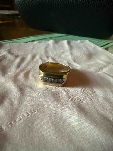Men's Two-Tone Gold Diamond Channel Set Band