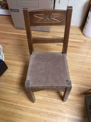 New Mexican Colonial Style Mortise and Tenon Wood Chair with Leather Seat
