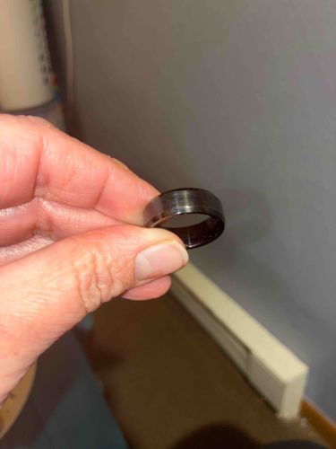 Men's Black Tungsten Carbon Fiber Inlay Ring