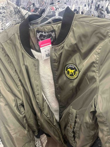 Olive Green Bomber Jacket with Horse Patch