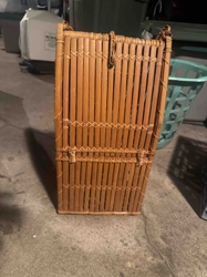Bamboo and Woven Reed Laundry Hamper
