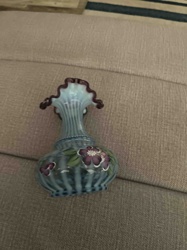 Victorian Rubina Verre Moire Art Glass Vase
