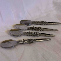 Set of Four Ornate Fruit/Orange Spoons