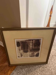 Framed Sepia-Toned Architectural Print