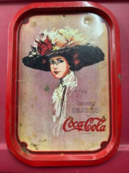 Vintage Coca-Cola Tip Tray with Woman in Hat