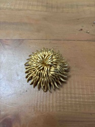 Textured Gold-Tone Flower Brooch
