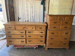 Three-Piece Wooden Bedroom Furniture Set (Dresser, Tall Chest, Small Chest)