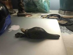 Bronze Duck Head and Neck Sculpture / Paperweight