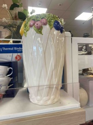 Ceramic Fruit-Decorated Storage Jar / Cookie Jar