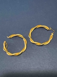 Twisted Gold-Tone Hoop Earrings