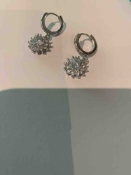 Moissanite Dangle Hoop Earrings