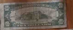 1934A Series U.S. Ten Dollar Federal Reserve Note (Reverse)