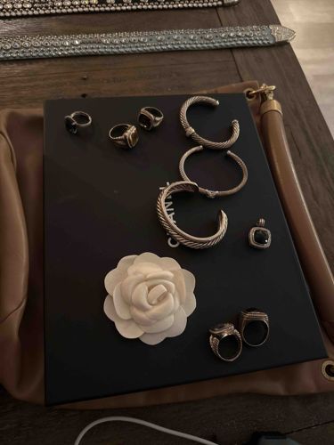 Assortment of David Yurman and Chanel Jewelry with a Chanel Camellia Brooch