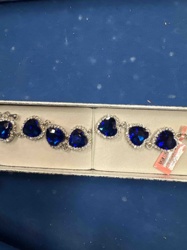 Blue Heart Simulated Gemstone Bracelet