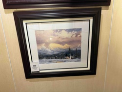 Framed Winter Mountain Landscape Print