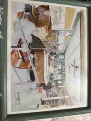 Dena McKee '96 Diner Interior Watercolor Framed Artwork