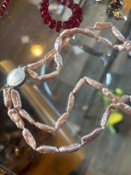 Freshwater Biwa Pearl Necklace with Sterling Silver Clasp