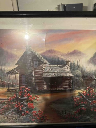 Autumn Cabin Landscape Art Print by Arnold H. Wardell