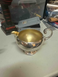 Silver-Plated Gravy Boat with Gilt Interior