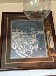 Framed 'Spirit of the Landscape' Print with Feather Embellishment