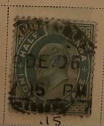 Used 1 Annas India Stamp with King George V Profile