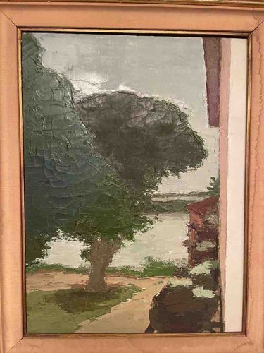 Modernist Landscape Oil Painting, Marquette 1981