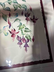 Hummingbirds and Fuchsias Watercolor Painting