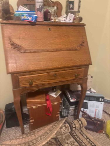 Antique Quarter-Sawn Oak Secretary Desk