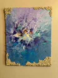Abstract Acrylic Painting with Textured Embellishments by Ashley Lucion