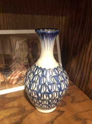 Hand-Painted Blue and White Ceramic Vase