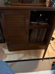 Media Console Cabinet with Louvered Door