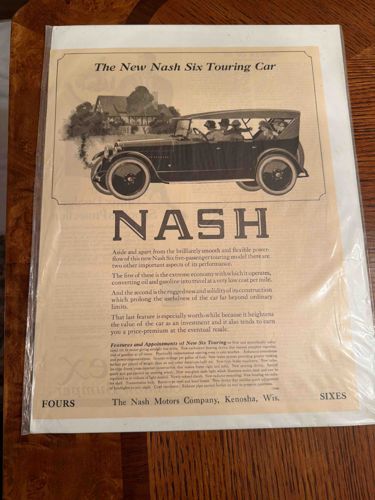 Vintage 1920s Nash Motors Company Magazine Advertisement