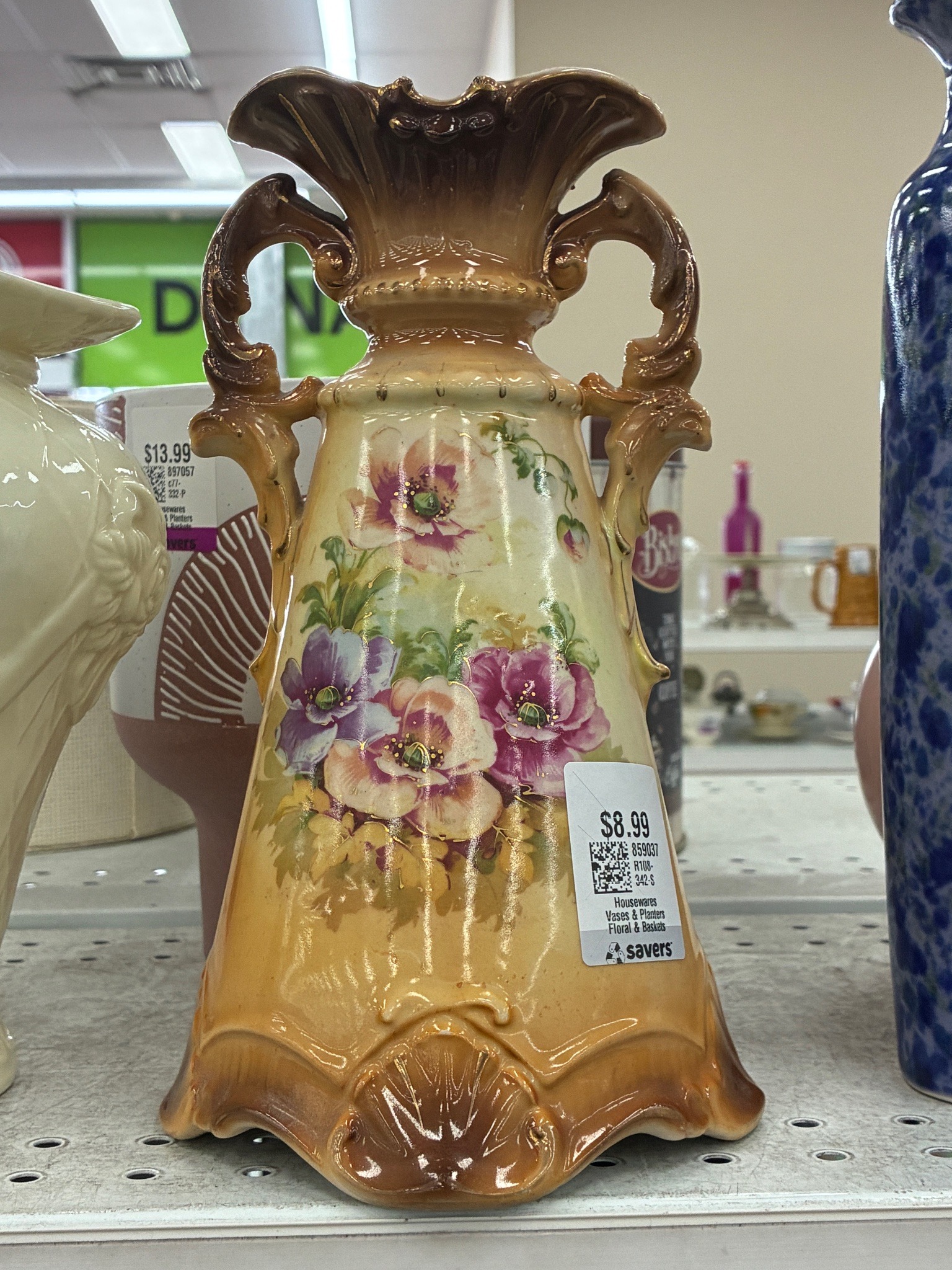 Submitted photo of Hand-painted porcelain two-handled vase