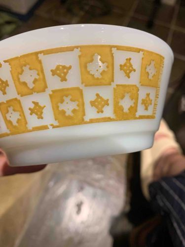 Vintage Pyrex 'Promenade' (Crazy Daisy / Gold Medallion) Mixing Bowl