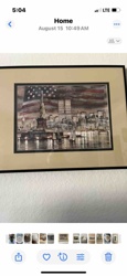 New York City Patriotic Skyline Framed Art Print
