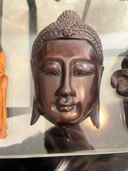 Carved Wooden Buddha Head