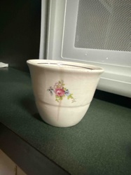 Vintage Floral Ceramic Planter or Utility Container