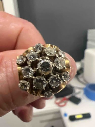 14k Gold Multi-Diamond Cluster Ring