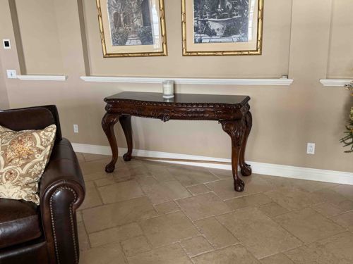 Chippendale Style Carved Mahogany Console Table
