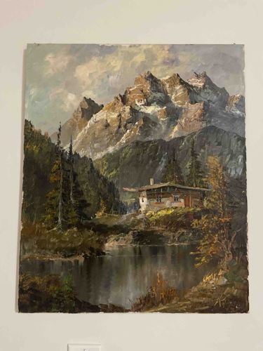 Impressionist Alpine Landscape Oil Painting