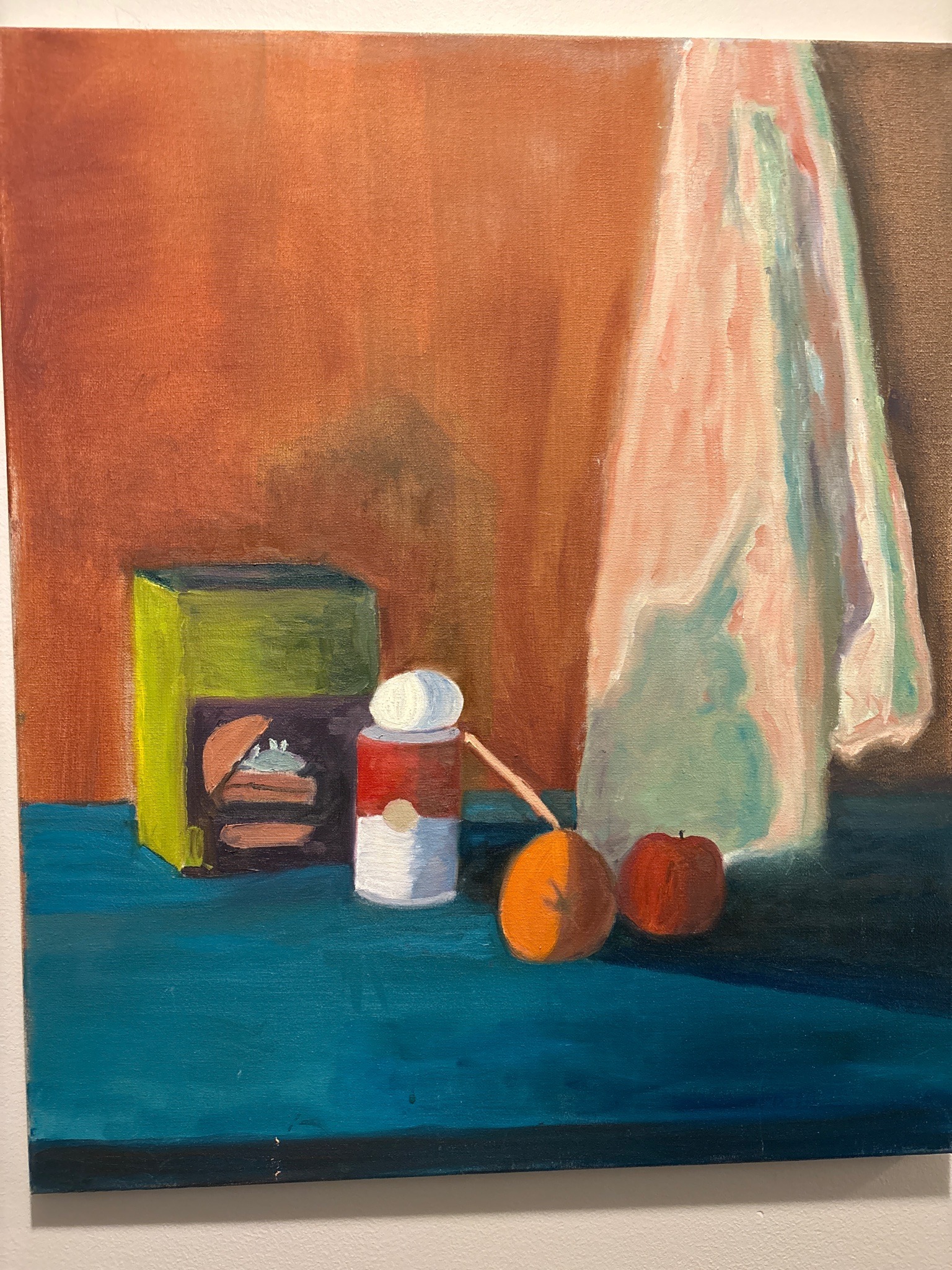 Submitted photo of Still life oil painting on canvas (unattributed)