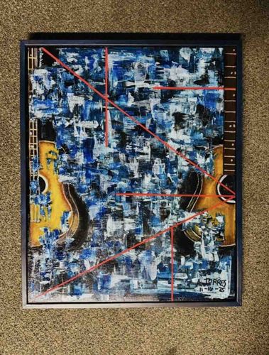 Abstract Guitar Composition Painting