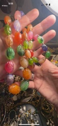 Multi-Colored Faceted Glass Bead Necklace